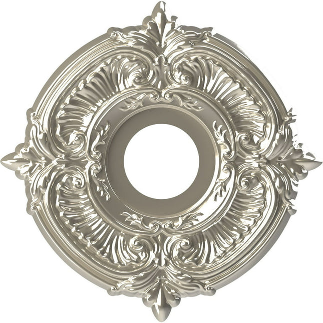 Ekena Millwork 13"OD x 3 1/2"ID x 3/4"P Attica Thermoformed PVC Ceiling Medallion (Fits Canopies up to 5"), Bright Coat Chrome