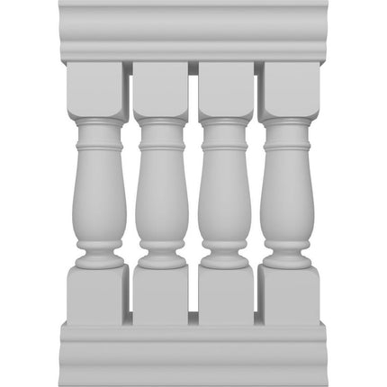 Ekena Millwork 38"H x 2'L Fiberthane Oxford Unassembled Balustrade Railing Kit, Style N (7 5/8" On-Center Spacing to Pass 4" Sphere Code)