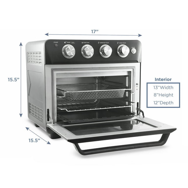 Elite Gourmet x-large 25L Air Fryer Oven with Interior Light, Black