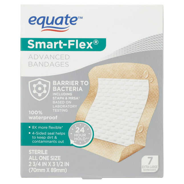 Equate Smart-Flex Advanced Adhesive Bandages Flexible, 7 Ct