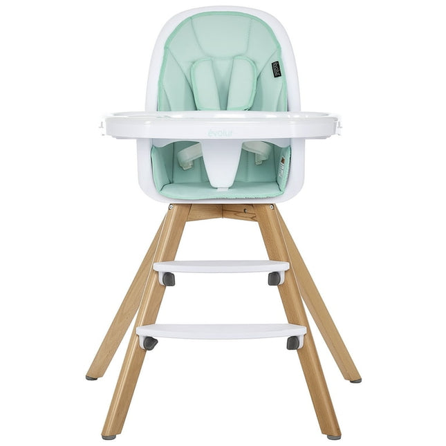 Evolur Zoodle 3-in-1 Highchair Booster Feeding Chair with Modern Design, Mint