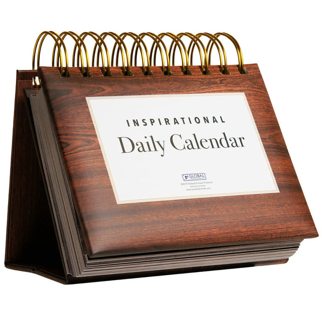 Excello Global Products Motivational & Inspirational Perpetual Daily Flip Calendar With Self-Standing Easel - GPP-0043