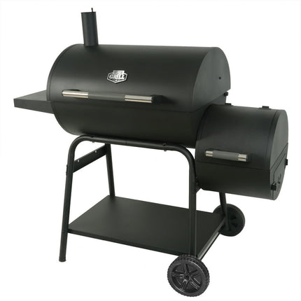 Expert Grill 28" Offset Steel Charcoal Smoker Grill with Side Firebox, Black