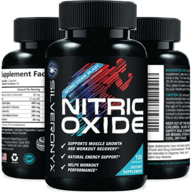 Extra Strength Nitric Oxide Supplement L Arginine 3X Strength - Citrulline Malate, AAKG, Beta Alanine - Premium Muscle Supporting Nitric Booster for Strength & Energy to Train Harder - 120 Capsules