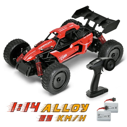 FANL Remote Control Car - 1:14 Alloy High Speed Fast RC, 25 KM/H RC Racing Cars, RC Drift Car for Kids Adults , Off Road Variable-Speed Vehicle with 2 Rechargeable Battery