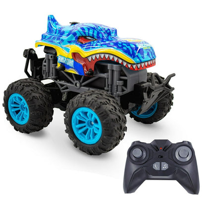 Family Smiles Kids Remote Control Toy Blue Dinosaur Monster Truck RC Vehicle Gift Toys Boys Age 8-12