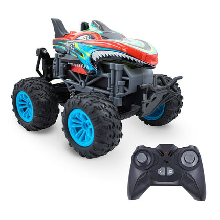 Family Smiles Kids Remote Control Toy Blue Shark Monster Truck RC Vehicle Gift Toys Boys Age 8-12
