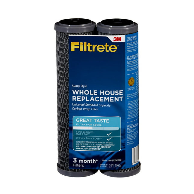 Filtrete Standard Capacity Whole House Replacement Carbon Wrap Water Filter, 3WH-STDCW-F02, 2 Pack, for 3WH-STD-S01 Systems