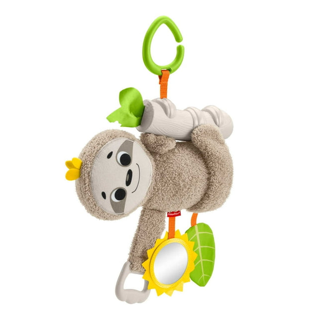 Fisher-Price Slow Much Fun Stroller Sloth Baby Toy with Sensory Details for Newborns