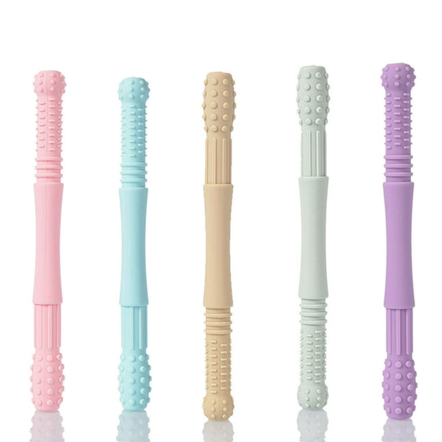 Fridja Hollow Teether Tubes 5 Packs Soft Silicone Teething Tubes, Baby Soothing Teether Toy, Chew Straw Toy for Babies 0-12 Months, Dishwasher Safe