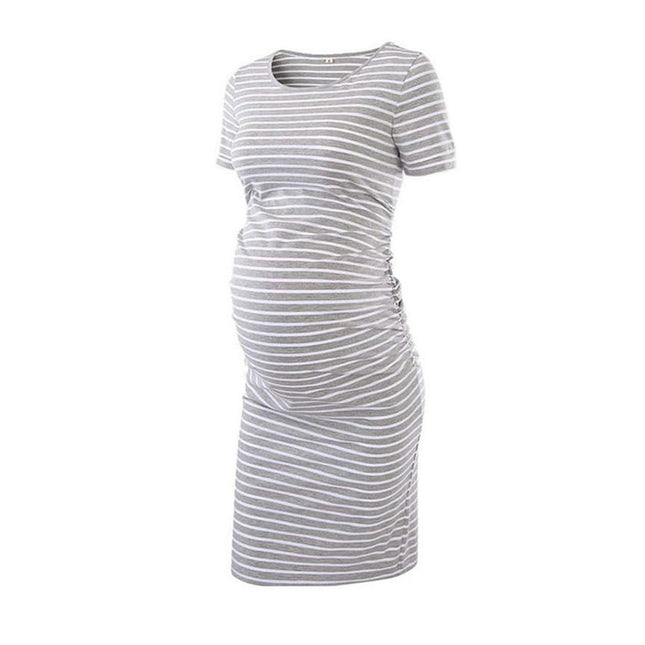 Frostluinai Maternity Dress For Photoshoot Summer Savings Clearances Short Sleeve Breast-Feeding Pregnant Maternity Nursing Dress Bodycon Pregnancy Scoop Neck Ruched Midi Fitted Dresses For Women 2022