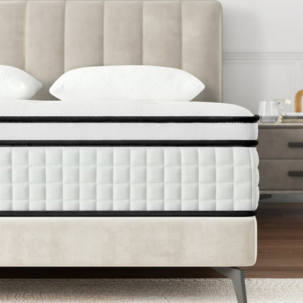 Full Mattress, Madinog 12 Inch Hybrid Mattress in A Box ,Innerspring and Gel Memory Foam