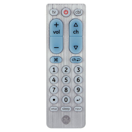 GE 2-Device Big Button Universal TV Remote Control in Silver, 69882