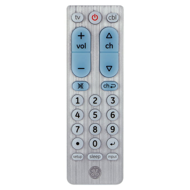 GE 2-Device Big Button Universal TV Remote Control in Silver, 69882