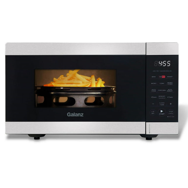 Galanz 0.9 Cu ft Air Fry Countertop Microwave, 900 Watts, Stainless Steel, New