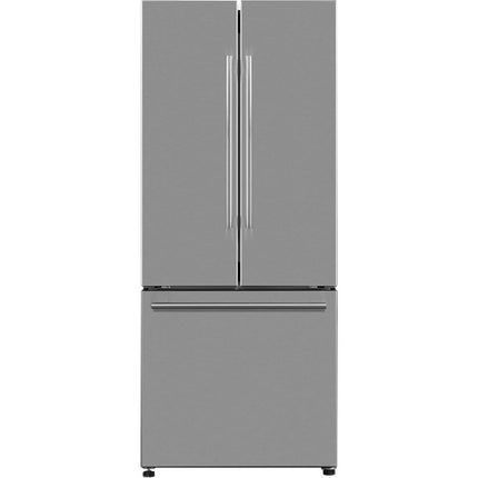 Galanz 16 Cu. ft. 3-Door French Door Refrigerator with Ice Maker, Stainless Steel, 28.35"W Condition, New