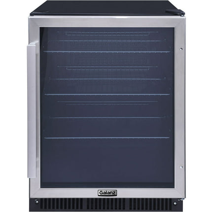 Galanz 5.7 Cu. ft 172 Cans French Door Beverage Refrigerator, Stainless Steel, 23.4 in Wide, New