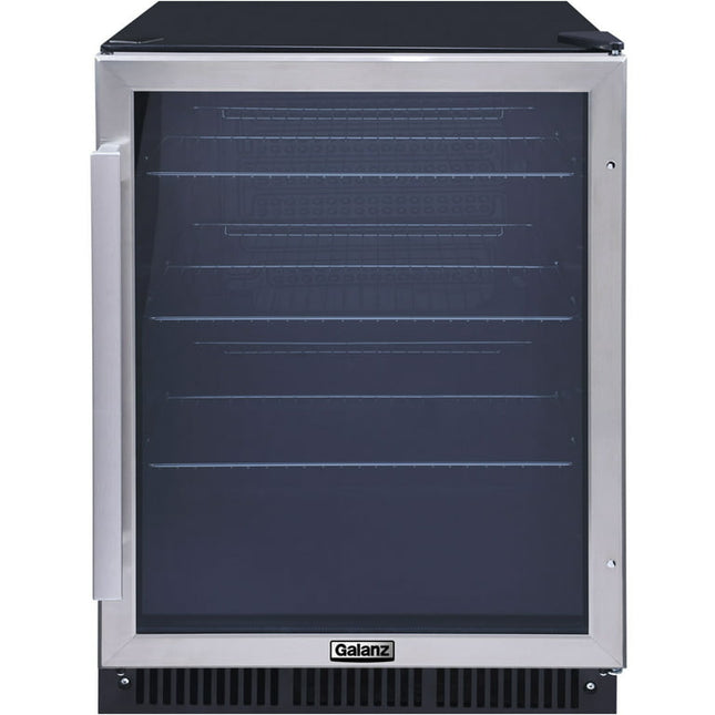 Galanz 5.7 Cu. ft 172 Cans French Door Beverage Refrigerator, Stainless Steel, 23.4 in Wide, New