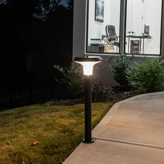 Gama Sonic Vantage Bollard Solar Pathway Light, 200 Lumens Warm White 2700K LED, Waterproof Outdoor Landscape Lights