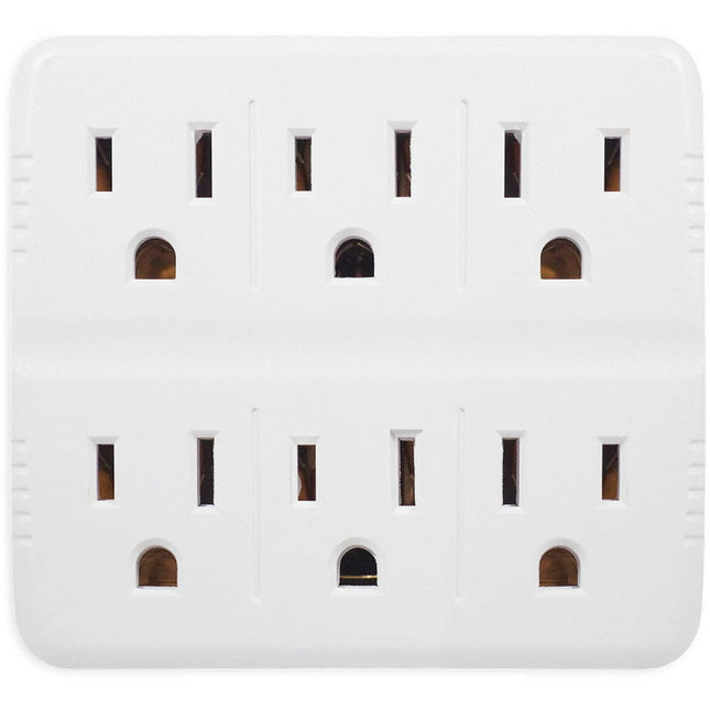 GoGreen Power (GG-16000TW) 6 Outlet Wall Tap Adapter, White