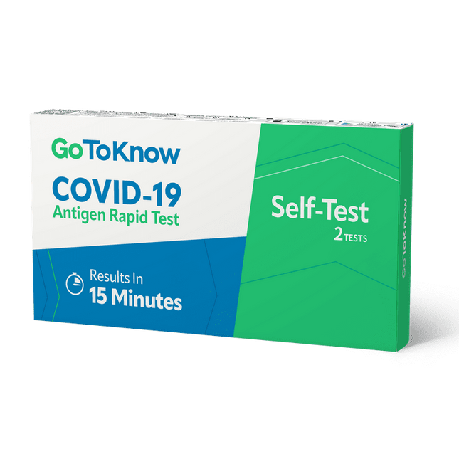 GoToKnow COVID-19 Antigen Rapid Test, 102 Packs (Multipack of 2 Tests per Pack)