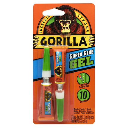 Gorilla Super Glue Gel 3g Tubes, 2 Pack