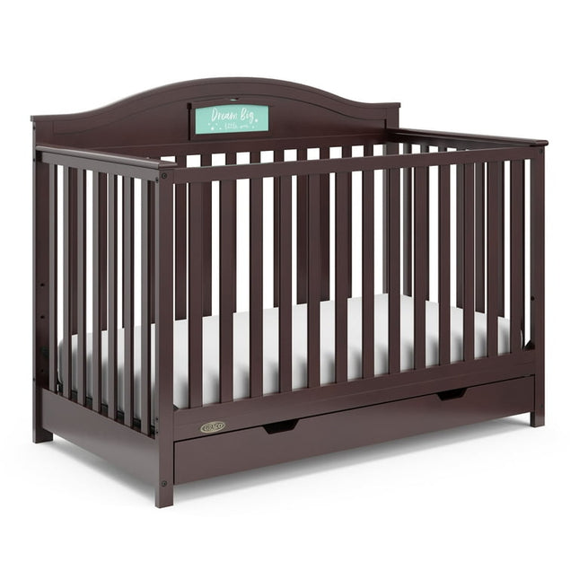 Graco Story 5-in-1 Convertible Baby Crib with Drawer, Espresso