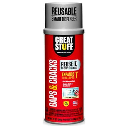 Great Stuff Smart Dispenser Expanding Foam Sealant, Gaps & Cracks, 12 oz