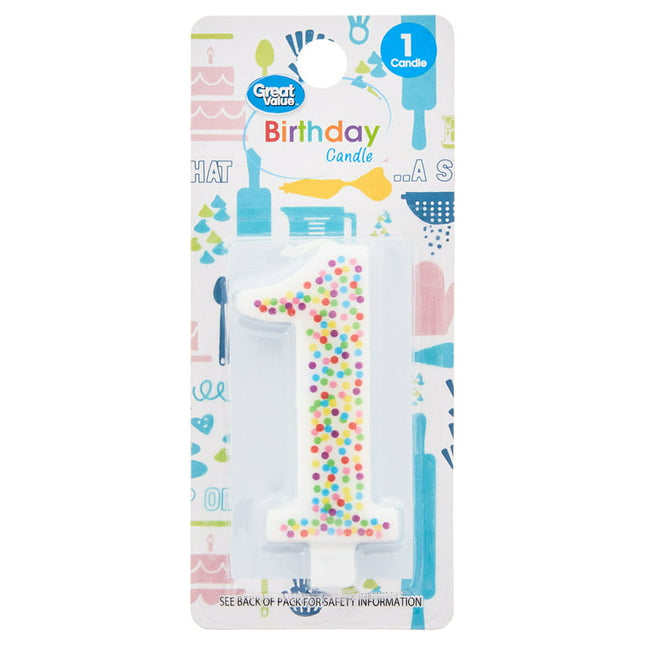 Great Value Birthday Party Candle, Number 1