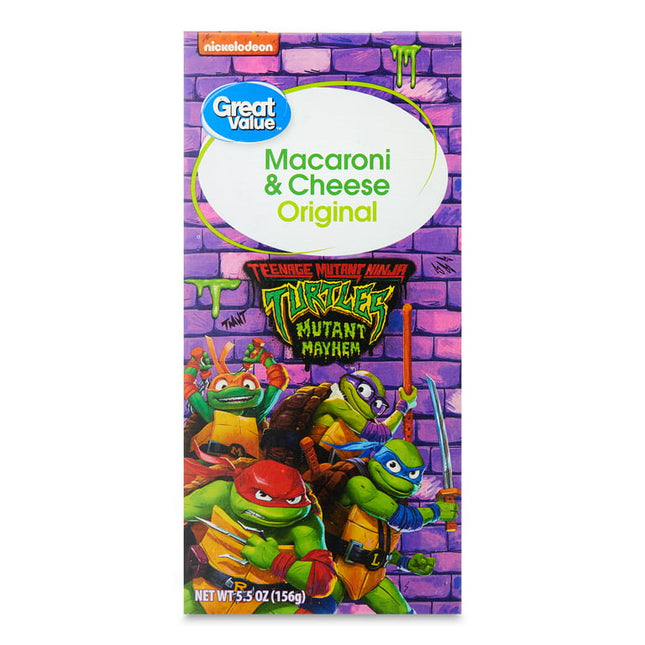 Great Value, Teenage Mutant Ninja Turtles Shelf Stable Mac & Cheese, Original Flavor, 5.5oz Box
