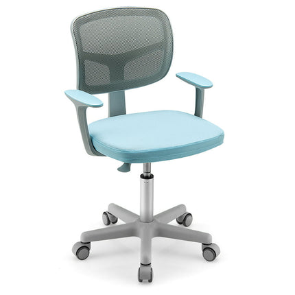 Gymax Kids Desk Chair Adjustable Height Children Study Chair w/Auto Brake Casters Blue
