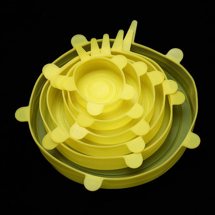 6 Pcs/Set Food Silicone Cover Cap For Fruit, Cups & More