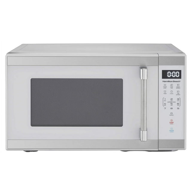 Hamilton Beach 1.1 cu. ft. Countertop Microwave Oven, 1000 Watts, White Stainless Steel