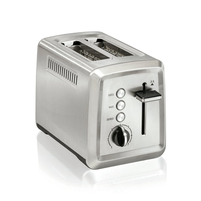 Hamilton Beach 2 Slice Toaster, Extra-Wide Slots, Bagel Setting, Toast Boost, Slide-Out Crumb Tray, Auto-Shutoff & Cancel Button, Defrost Function, Stainless Steel 22794