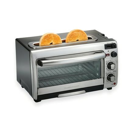 Hamilton Beach 2-in-1 Countertop Oven and Long Slot Toaster, Stainless Steel, 60 Minute Timer and Automatic Shut Off , 31156