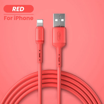 2 Meter Long iPhone Charger for iPhone  12 11 Pro Max X XR XS 8 7 6 6s 5 5s Fast Charging USB Wire Cord Liquid Silicone Cable 1/1.5/2M