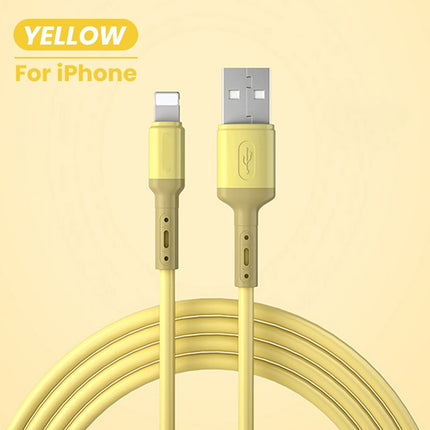 2 Meter Long iPhone Charger for iPhone  12 11 Pro Max X XR XS 8 7 6 6s 5 5s Fast Charging USB Wire Cord Liquid Silicone Cable 1/1.5/2M