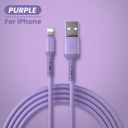 2 Meter Long iPhone Charger for iPhone  12 11 Pro Max X XR XS 8 7 6 6s 5 5s Fast Charging USB Wire Cord Liquid Silicone Cable 1/1.5/2M
