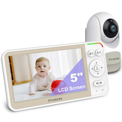 HelloBaby Baby Monitor -FK5662 5" inch HD LCD Video Baby Monitor with Camera and Audio, Auto Noise Reduction, Camera Tilt Zoom, IR Night Vision, Temperature Monitoring, Lullaby, 1000ft Range