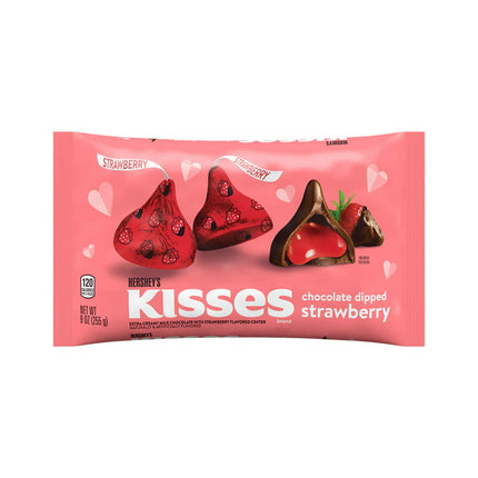 Hershey's Kisses Chocolate Dipped Strawberry Valentine's Day Candy, Bag 9 oz