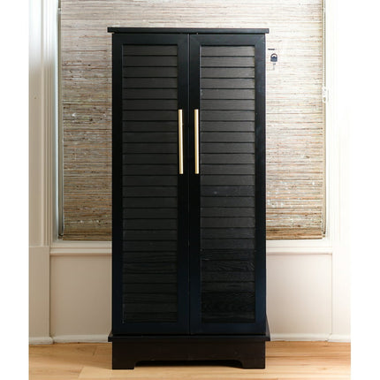 Hives & Honey Port Fully Locking Free Standing Jewelry Storage Armoire - Black