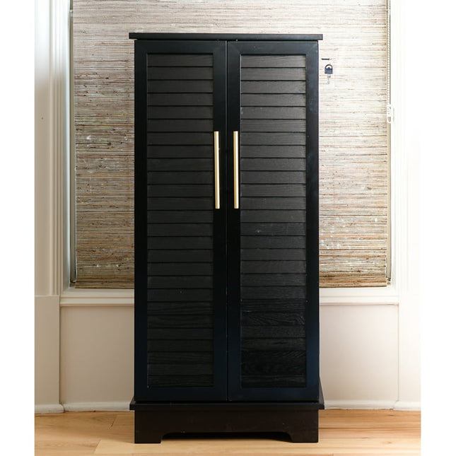 Hives & Honey Port Fully Locking Free Standing Jewelry Storage Armoire - Black