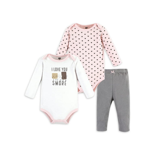 Hudson Baby Long-Sleeve Bodysuits and Pants 3pc, Love You Smore, Sizes: 0/3M-18/24M