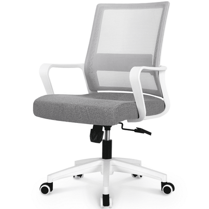 Hygge Ergonomic Lumbar Support Mid Back Adjustable Mesh Home Office Computer Desk Chair, Gray