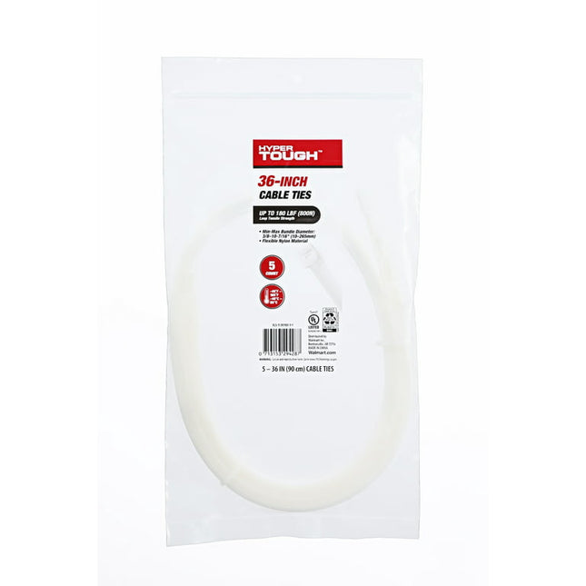 Hyper Tough 36inch Cable Tie Natural 5Pcs