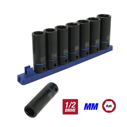 Hyper Tough 9-Piece, 1/2-Inch MM Deep Drive Impact Socket Set, Model 41046