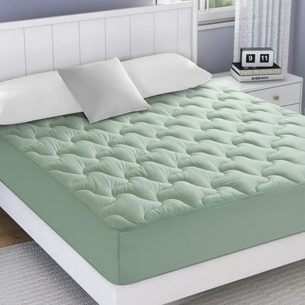 INGALIK Twin XL Mattress Pad, 400TC Cotton Pillow Top Mattress Cover, Quilted Fitted Mattress Protector with 8-21" Deep Pocket, Cooling Mattress Topper (39x80 Inches, Pale Aqua)