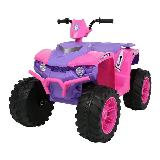 IVV Kids Ride on ATV Toy, 12V 4 Wheeler Electric Quad Vehicle for 3-6 Year Toddler Boy Girl, Battery Powered Motorized Toy car with LED Lights, Pink and Purple