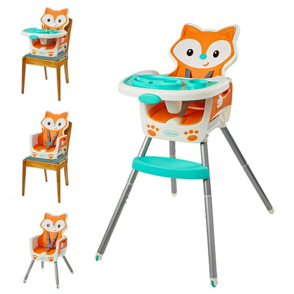Infantino Grow-with-Me 4-in-1 Convertible High Chair, 6-36 Months, Orange Fox