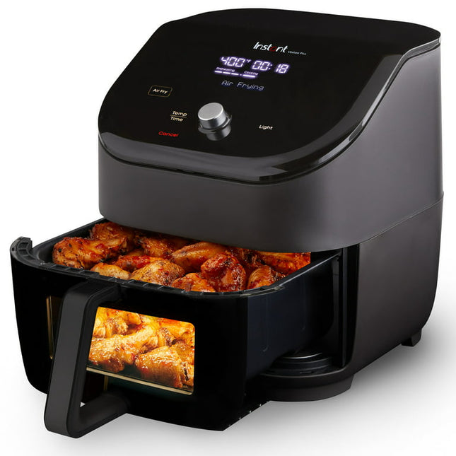 Instant Pot Vortex Plus 6-Quart 6-in-1 Air Fryer Oven with ClearCook Cooking Window, Digital Touchscreen, Nonstick and Dishwasher-Safe Basket, Includes Free App with over 1900 Recipes, Single Basket